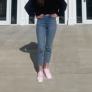 H&M ankle high waisted slim mom jeans size 6